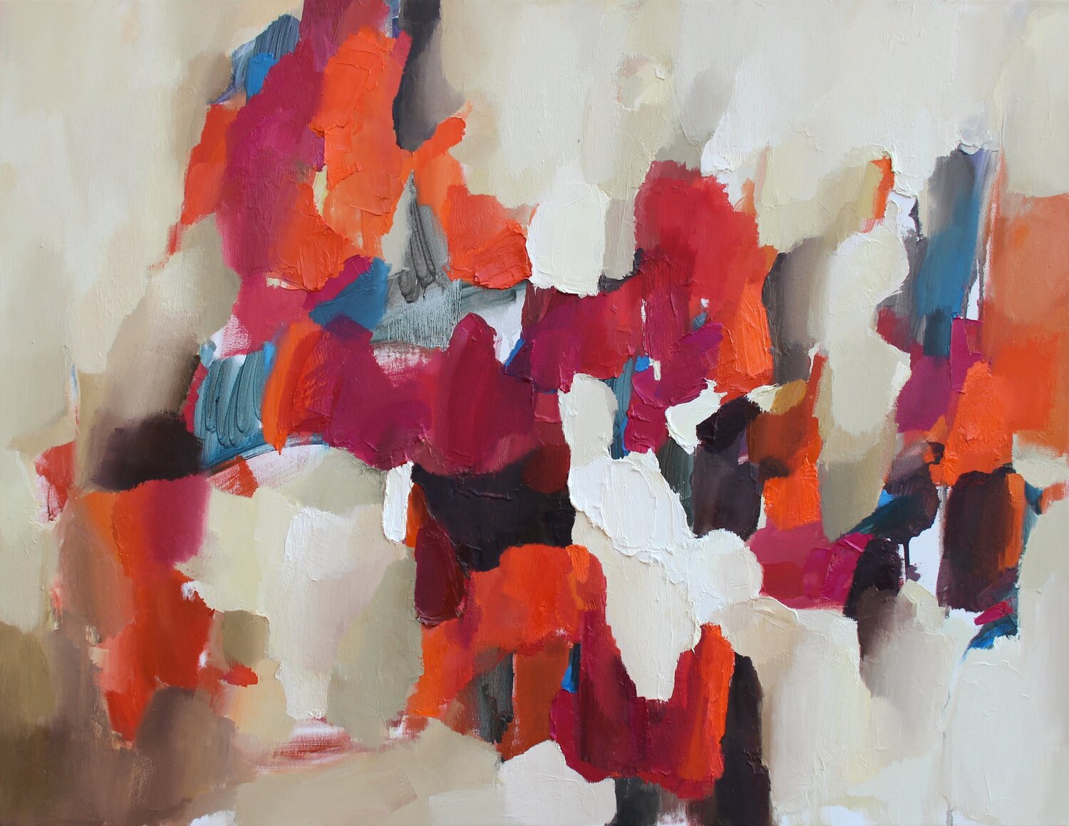 Expressive Moment/Big abstract oil painting Ana Saut Original painting for sale