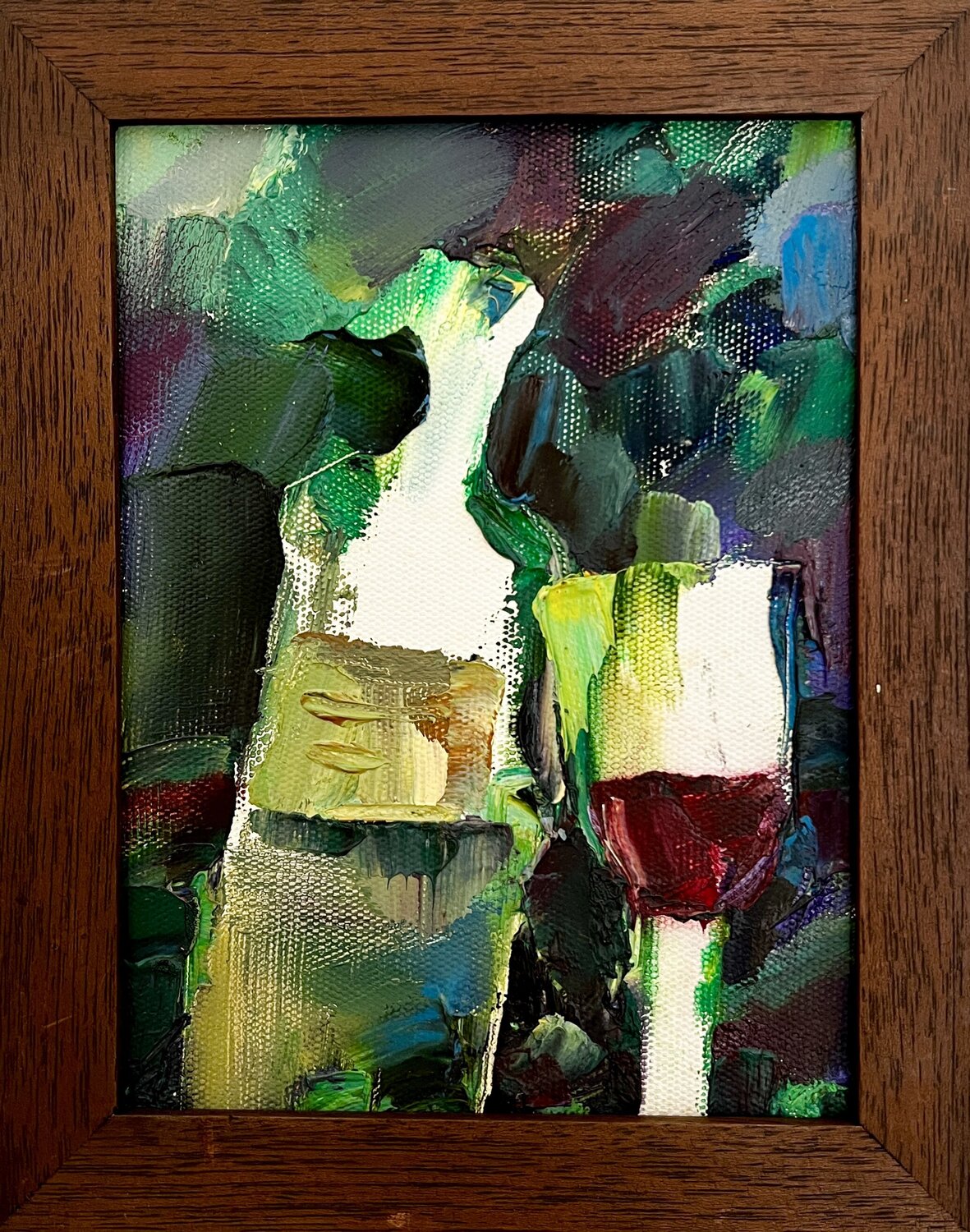 Semi-Dry/Abstract still lifes, wine, framed Ana Saut Original painting for sale
