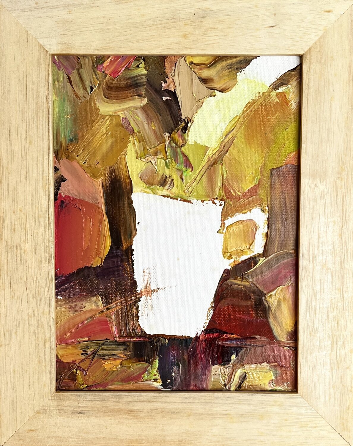 MORNING/Abstract miniature oil painting framed Ana Saut Original painting for sale