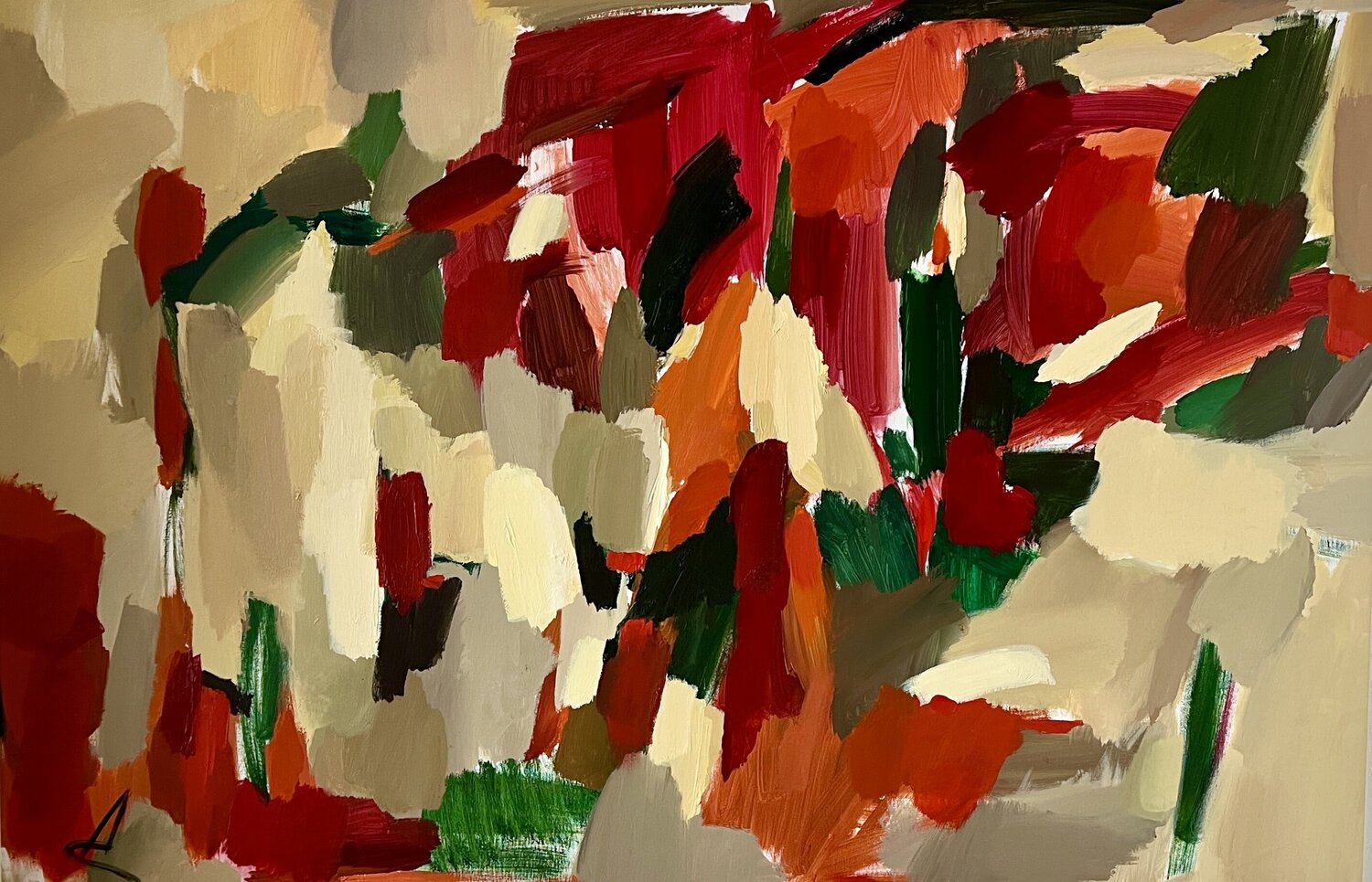 Ogange Mood/Orange abstract acrylic painting Ana Saut Original painting for sale