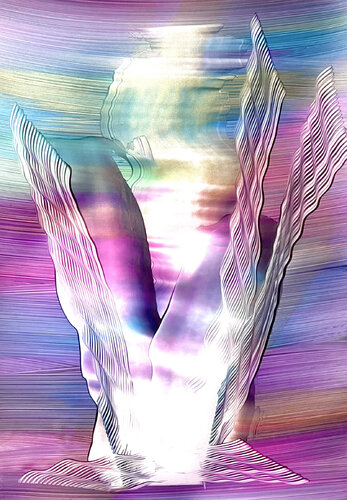 Liquid Lights in Landscapes #5 by Katrin Mates, Painting for Sale on Select