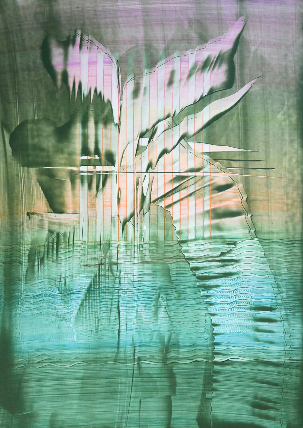 Primal Green #2 Katrin Mates Original painting for sale
