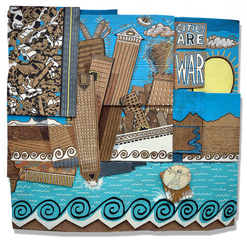 Cities Are War by Sandy Sanders, Painting for Sale on Select