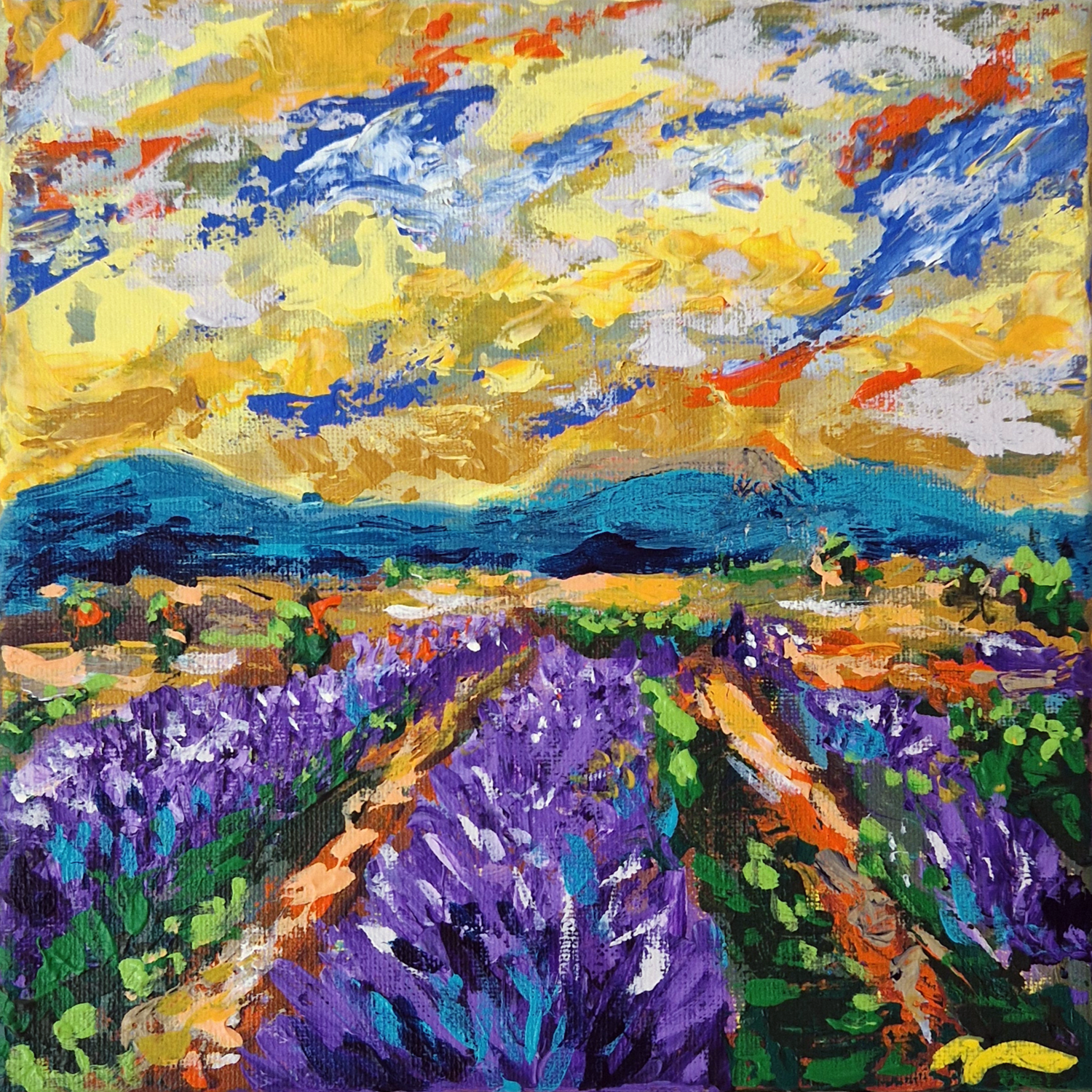 The Violet Path Klaudia Sonas Original painting for sale