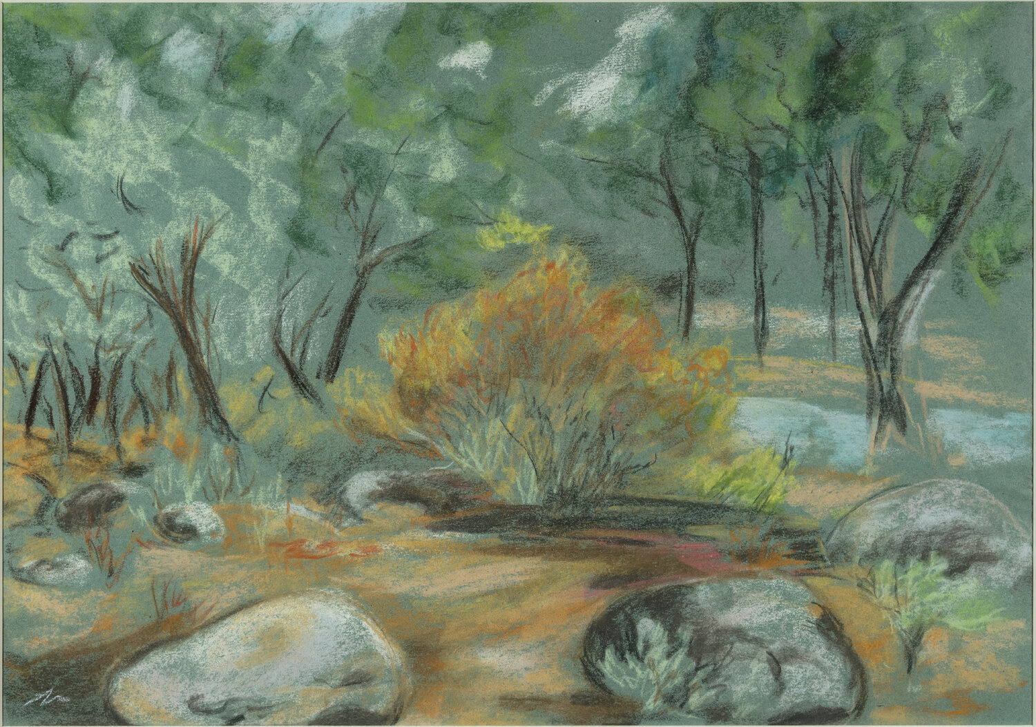 Riverbank Ana Mouga Original painting for sale
