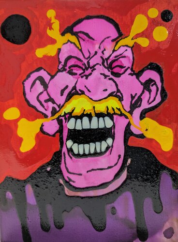 Denti , volto astratto vernice e smalto su tela by Michele Fontana, Painting for Sale on Select