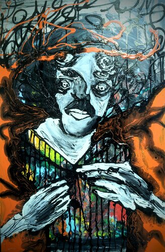 Psicofarmaco , volto astratto vernice e smalto su tela by Michele Fontana, Painting for Sale on Select