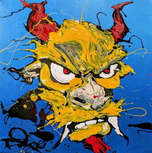 Elemental Dragon vernice e smalto su tela by Michele Fontana, Painting for Sale on Select