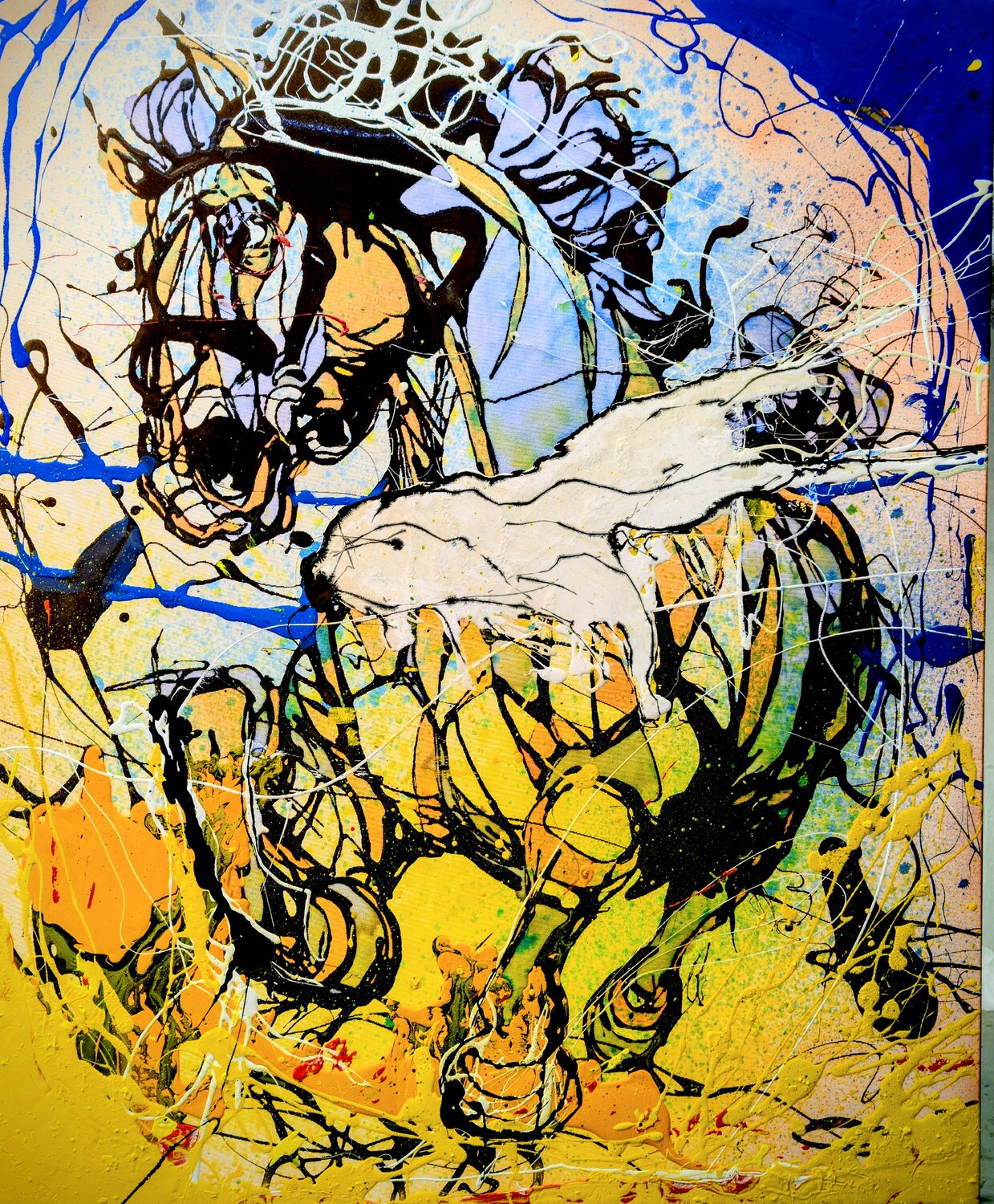 Cavallo libero Michele Fontana Original painting for sale