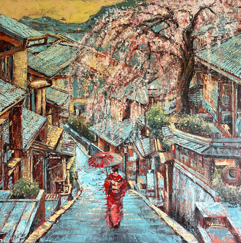Walk in Kyoto von Fabio Marinho, Malerei kaufen auf Select