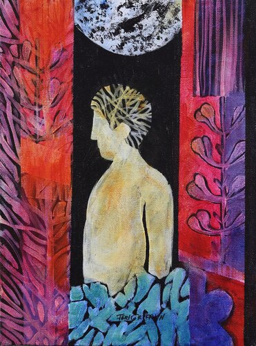 Moon in the Sky by Jeri Griffith, Painting for Sale on Select
