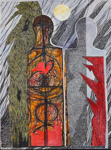 Spirit Guides: Fire and Ice by Jeri Griffith, Painting for Sale on Select