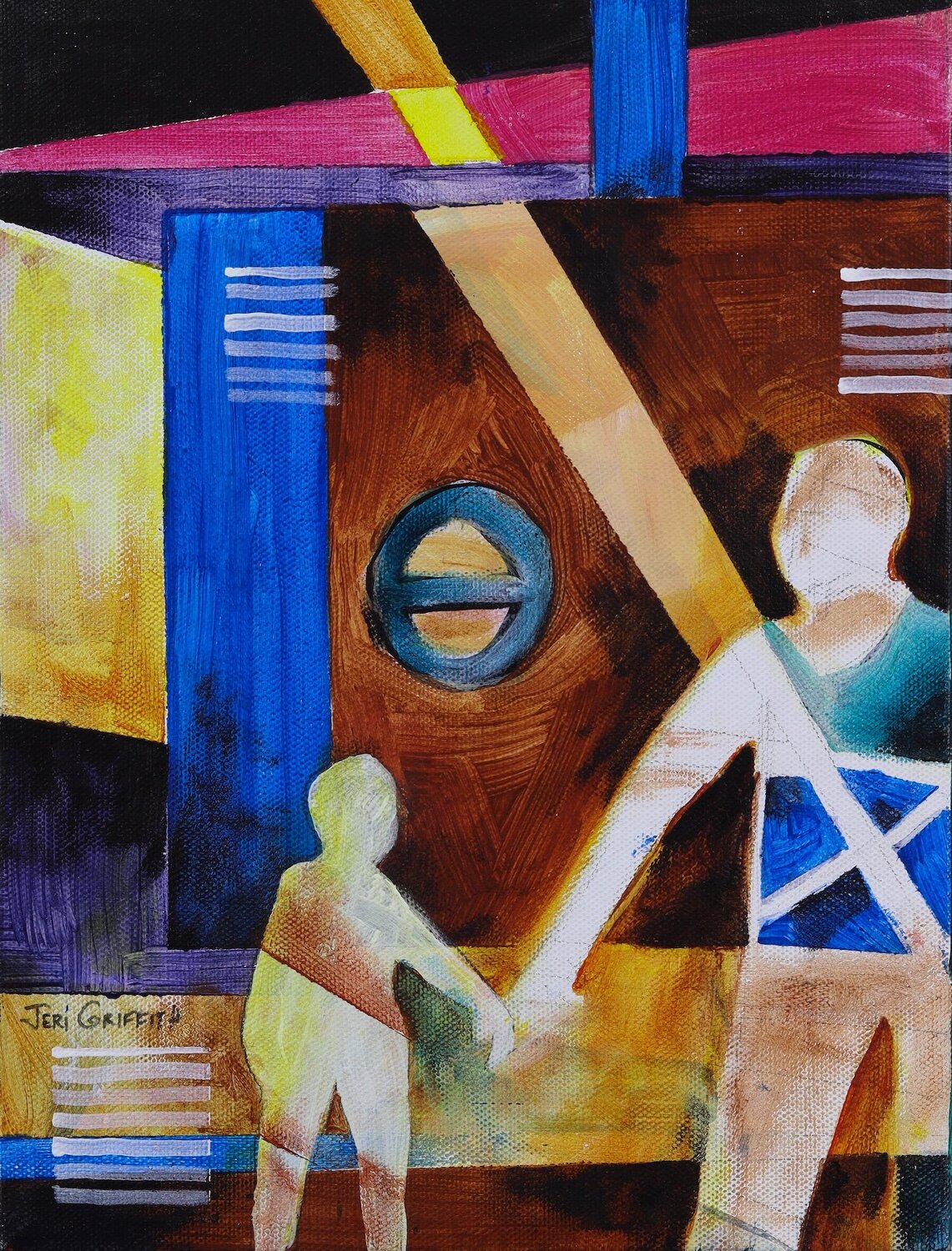 Crossing Guard Jeri Griffith Original painting for sale