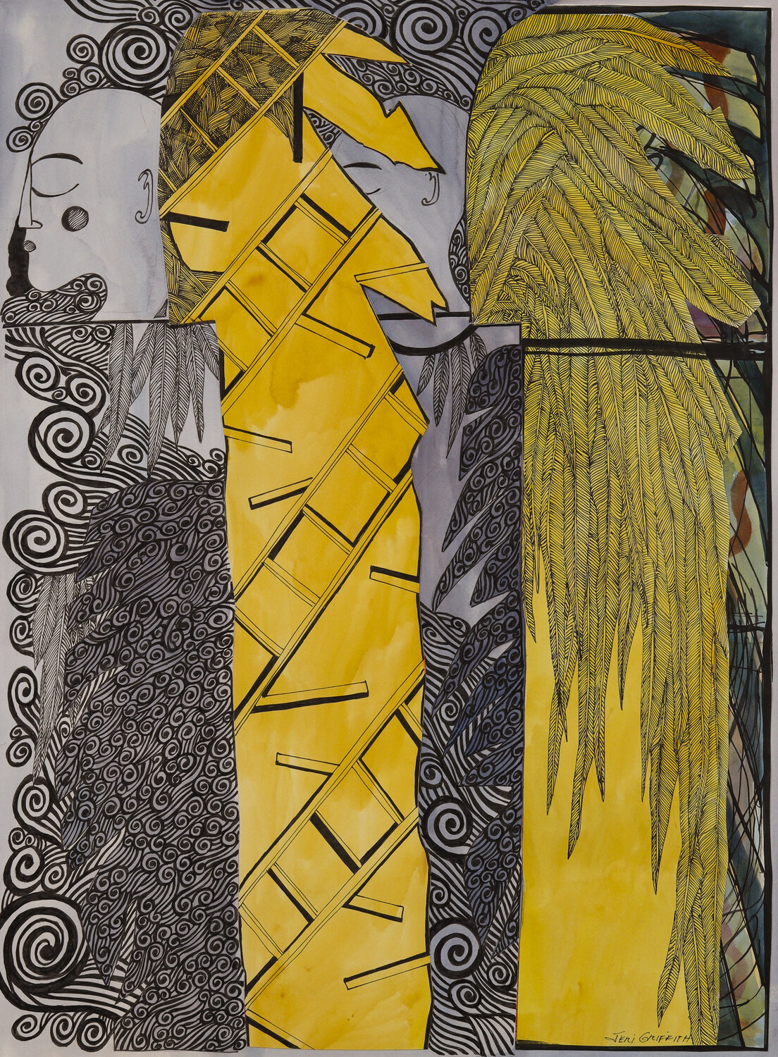 Spirit Guides: Ritual Procession Jeri Griffith Original painting for sale