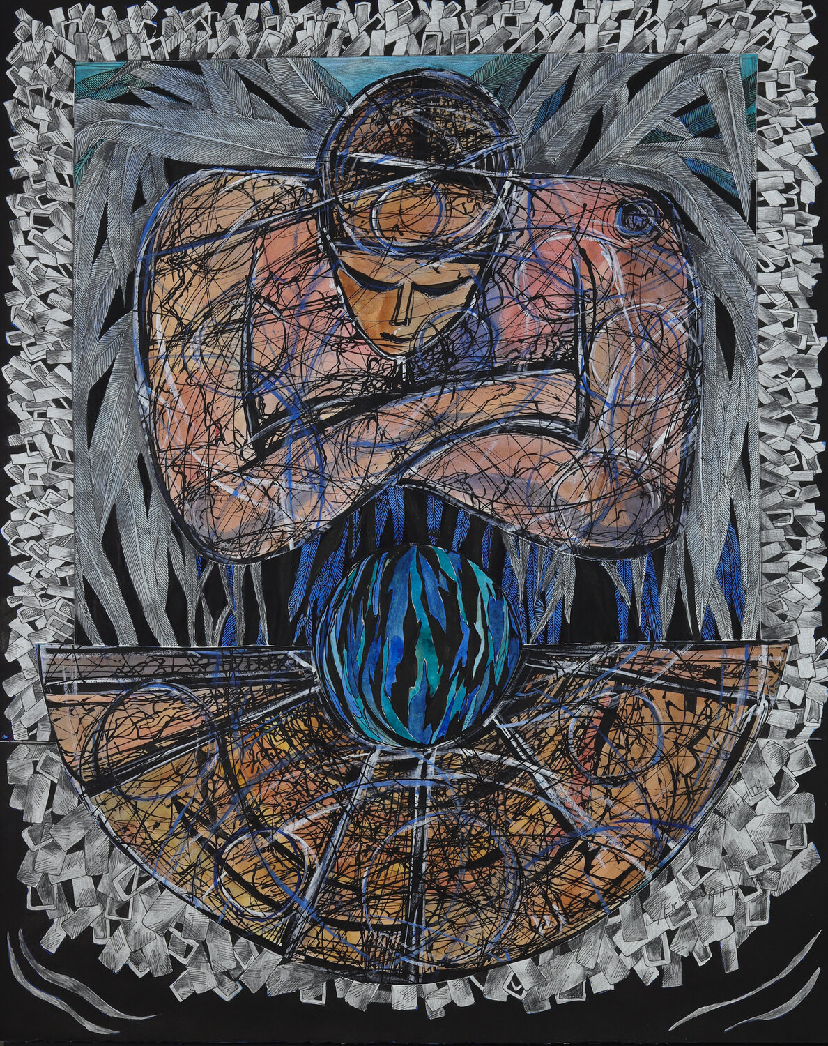 Guardian for a Blue Planet Jeri Griffith Original painting for sale