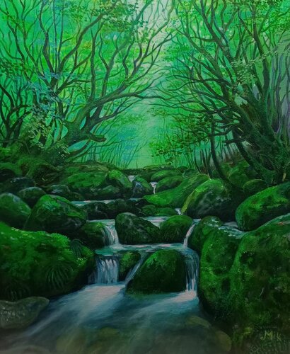 Je marche vers les eaux paisibles by Mikel Richard, Painting for Sale on Select