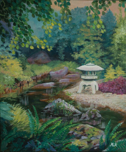 Jardin Japonais 1 by Mikel Richard, Painting for Sale on Select