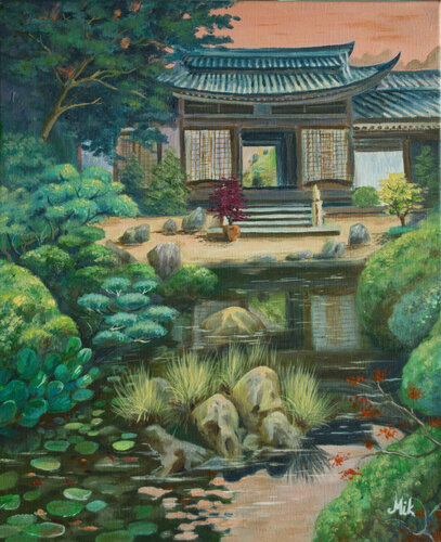 Jardin Japonais 2 by Mikel Richard, Painting for Sale on Select