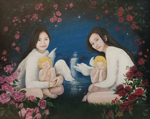 Au paradis by Mikel Richard, Painting for Sale on Select