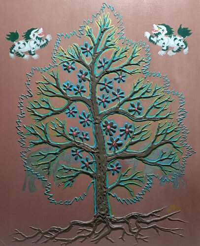 Arbre de vie Tibétain by Mikel Richard, Painting for Sale on Select
