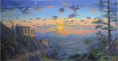 Vallée du Tibet by Mikel Richard, Painting for Sale on Select