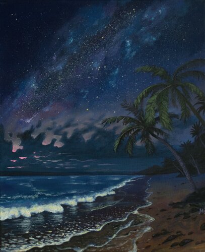 Nuit sous les tropiques by Mikel Richard, Painting for Sale on Select