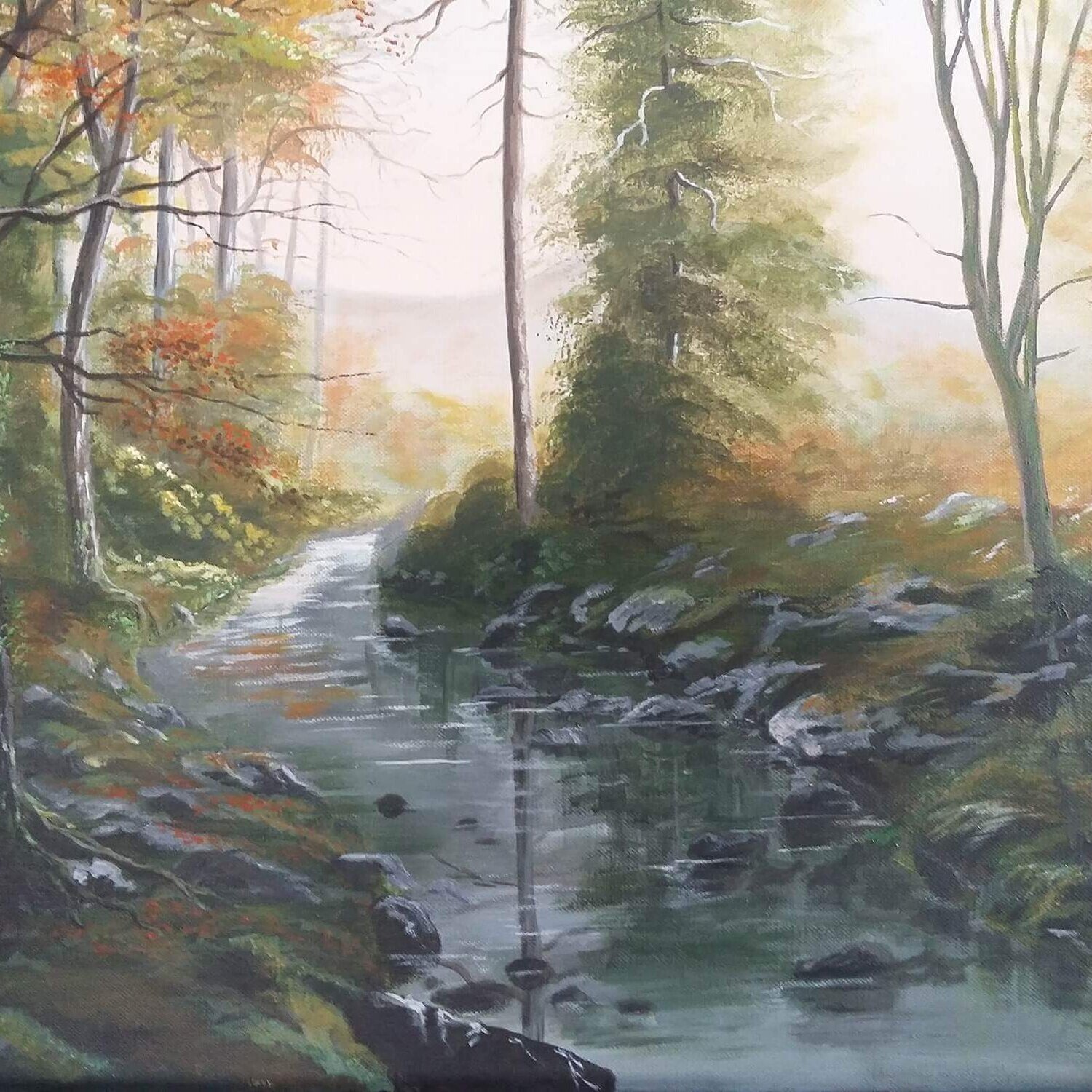 Ruisseau dans le sous-bois Mikel Richard Original painting for sale