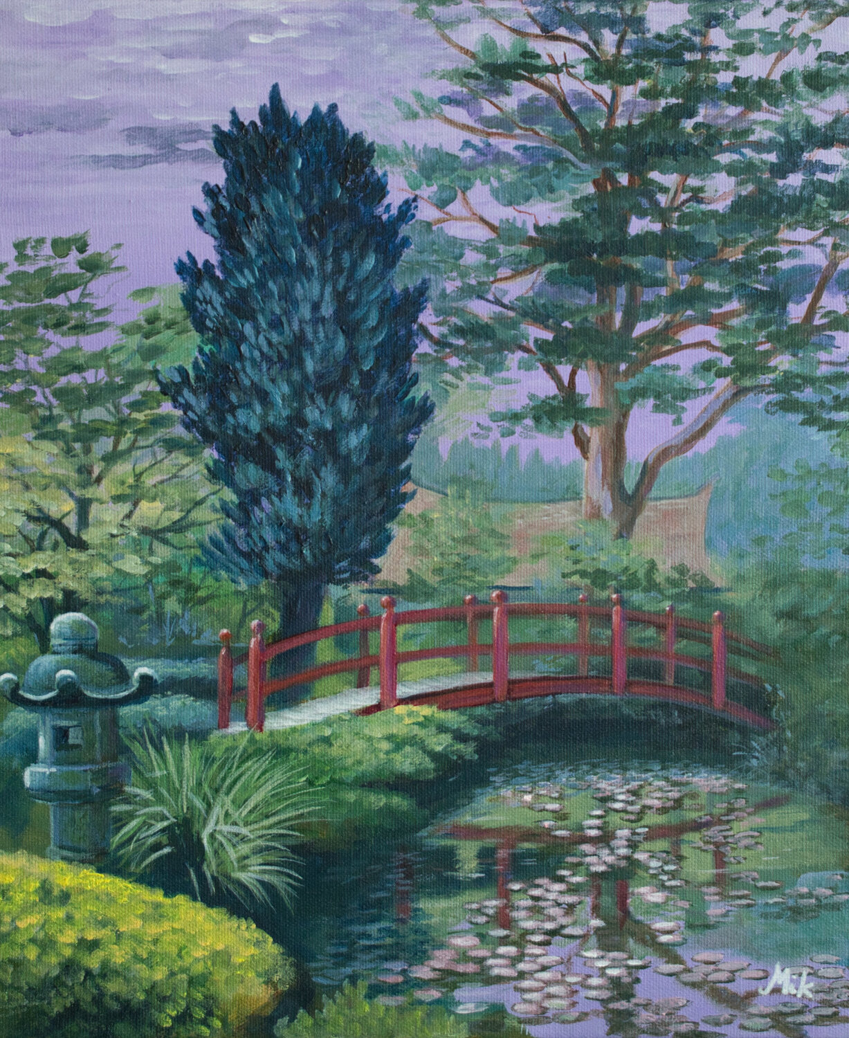 Jardin Japonais 3 Mikel Richard Original painting for sale