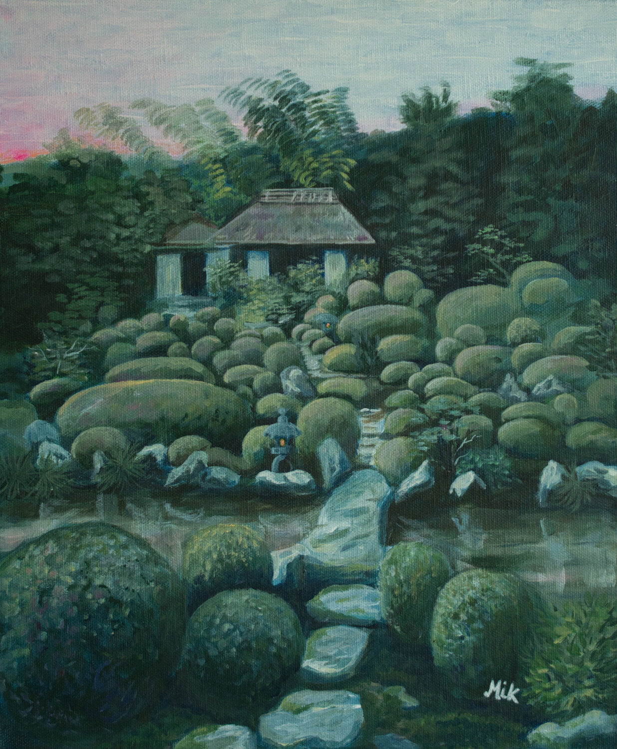 Jardin Japonais 4 Mikel Richard Original painting for sale