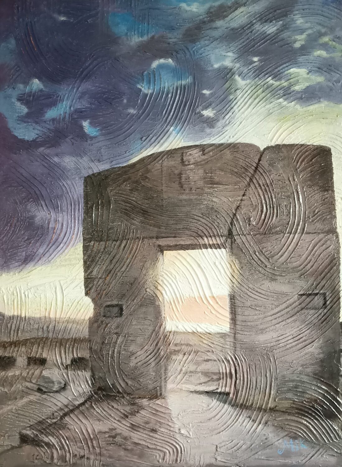 La porte du Soleil Mikel Richard Original painting for sale
