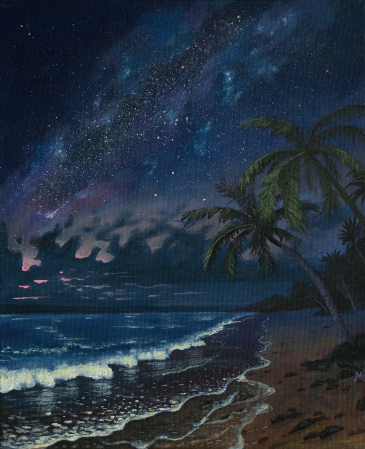 Nuit sous les tropiques Mikel Richard Original painting for sale