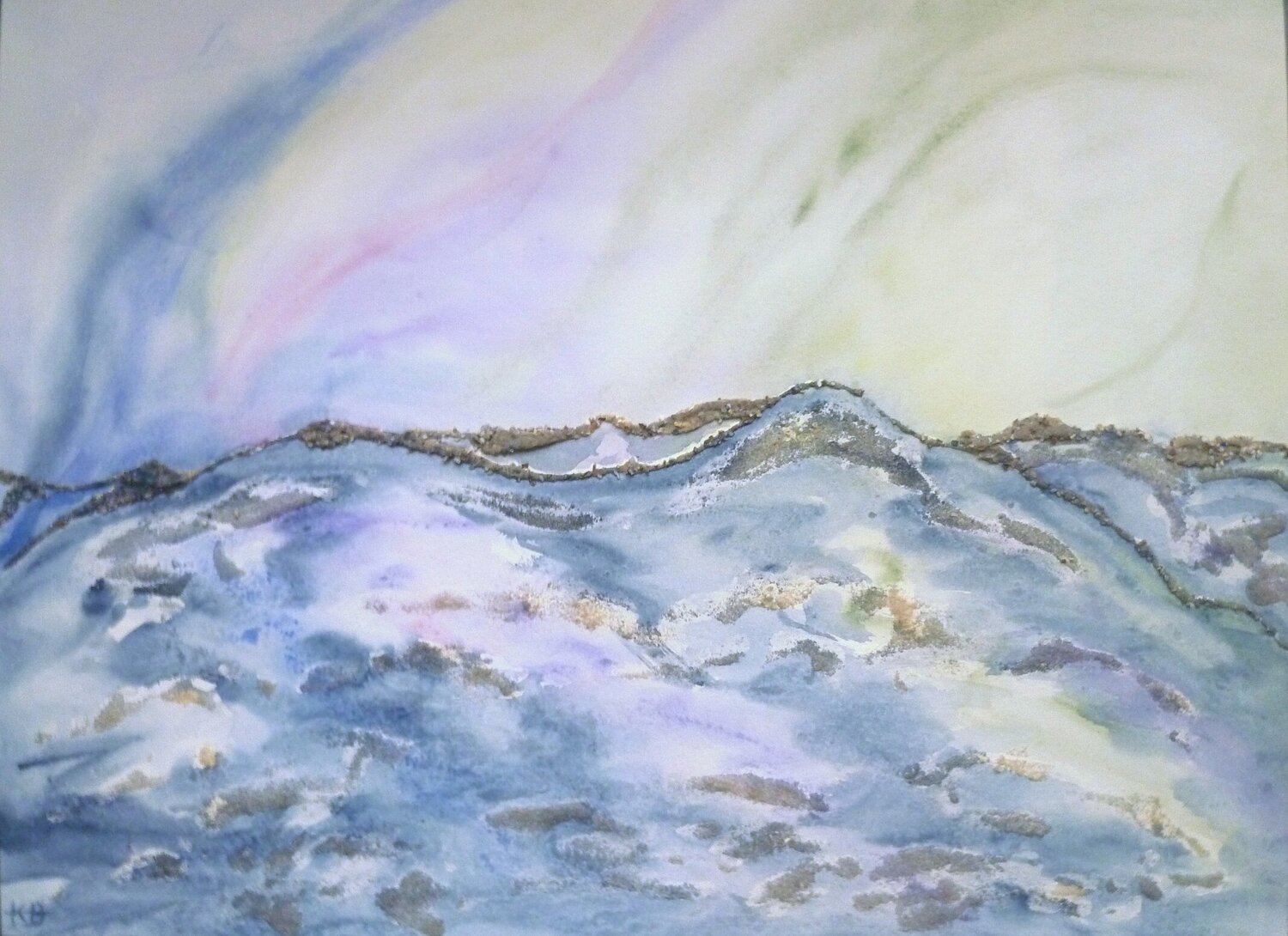 Polarlicht über dem Eismeer Annachrista Kroll-Buchholz Original painting for sale