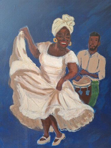El Mujuer de Bomba  (The Bomba Woman) by Zulma Brooks, Painting for Sale on Select