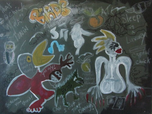 That weird ass dream  I had about Birds and Butts by Zulma Brooks, Painting for Sale on Select