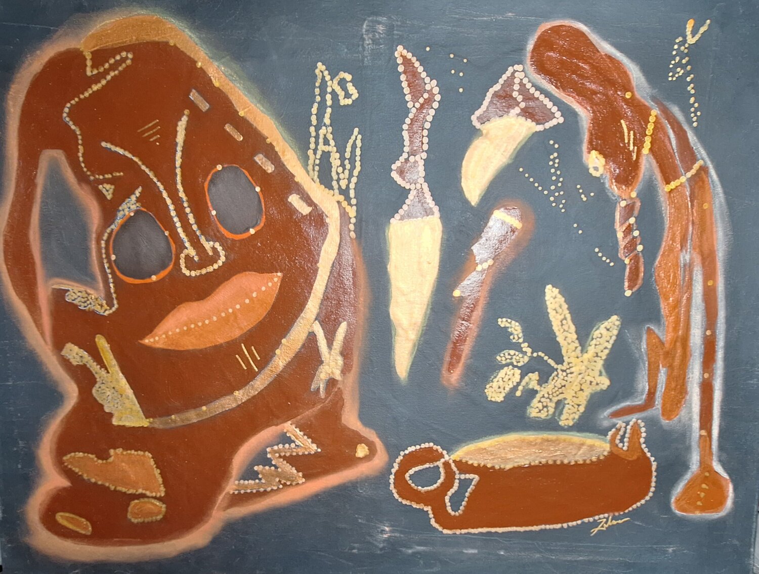 Culture in the Copper Mine Zulma Brooks Original painting for sale