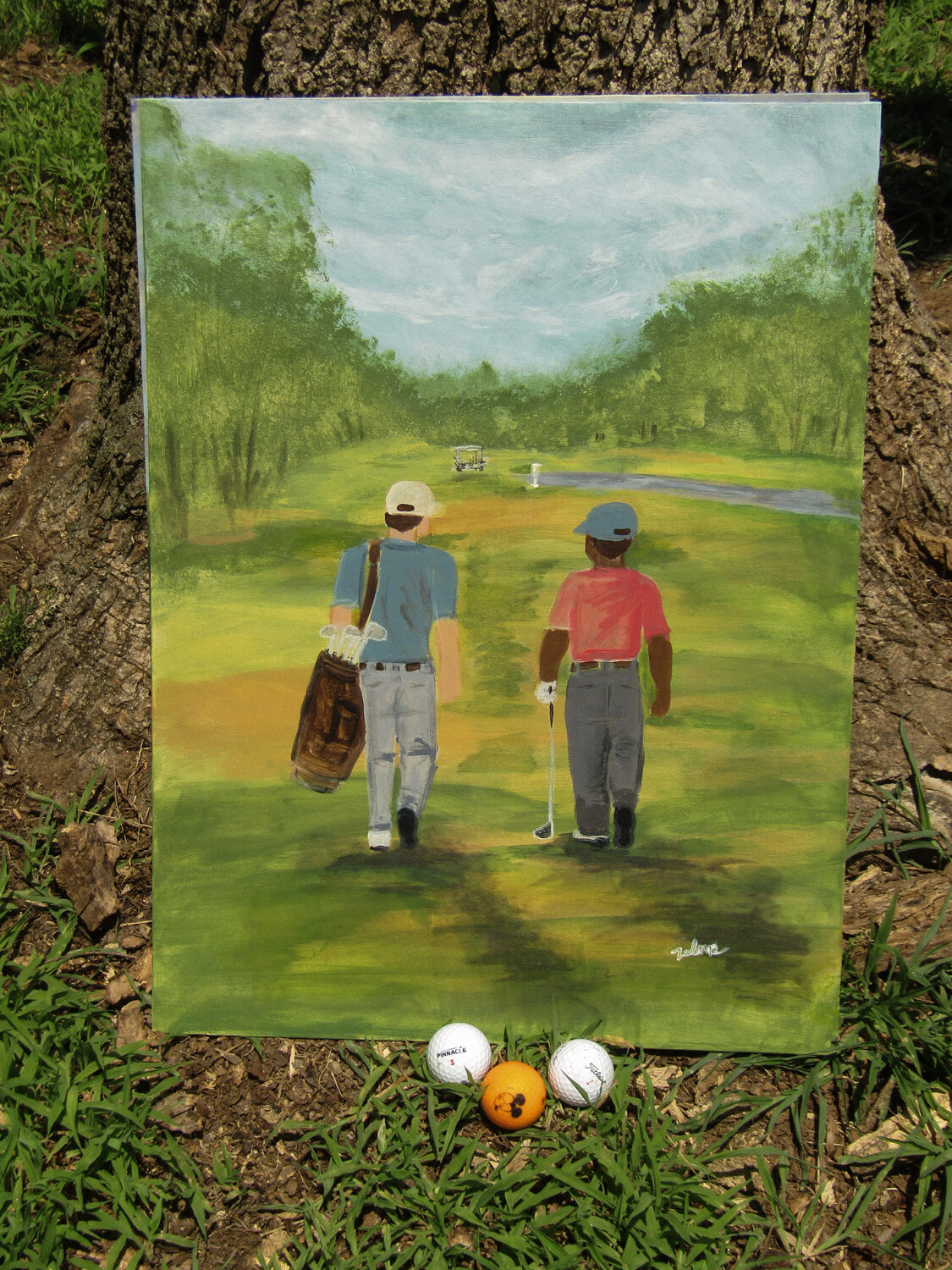 Fairway Friends Zulma Brooks Original painting for sale