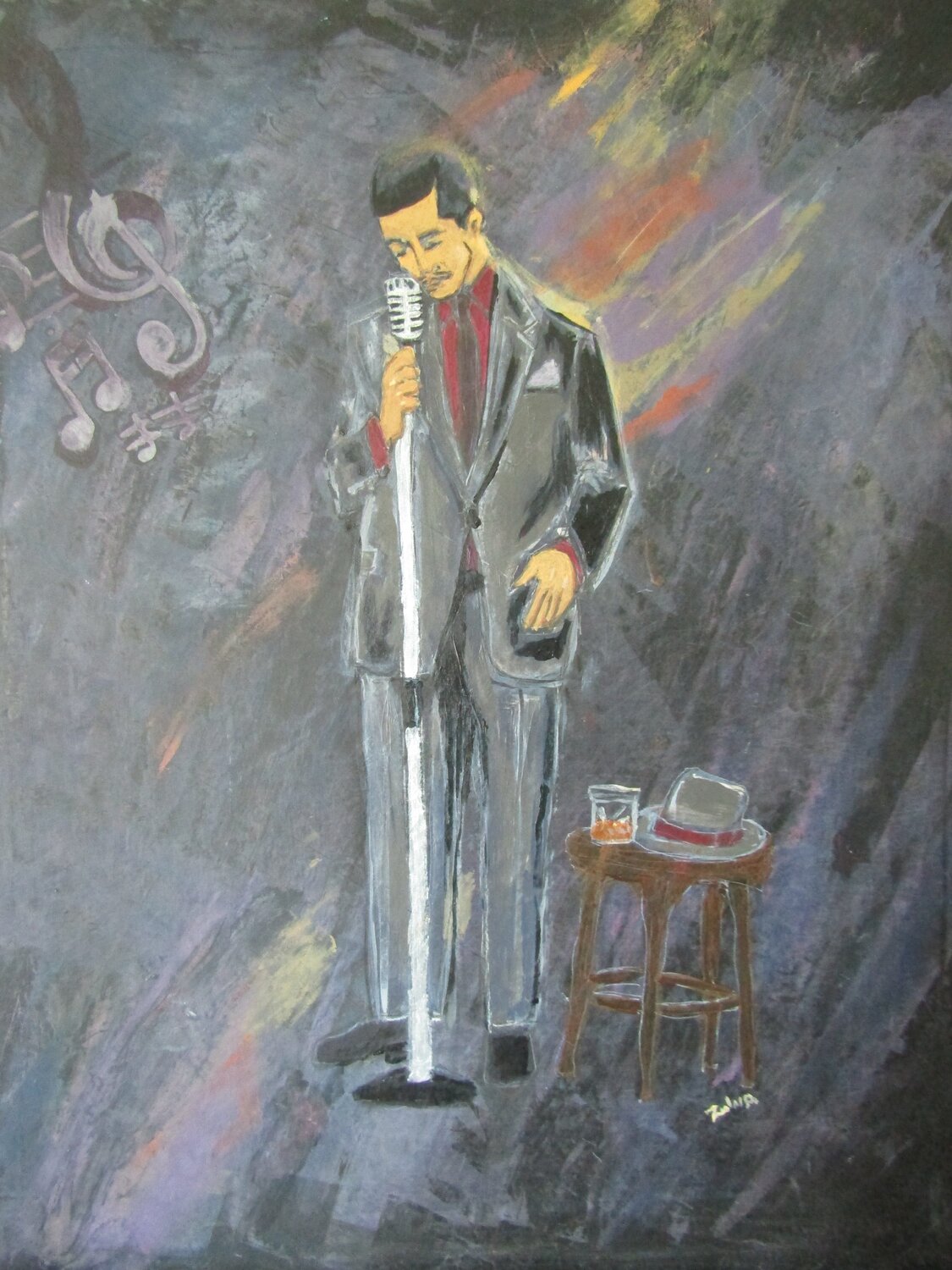 The Crooner Zulma Brooks Original painting for sale