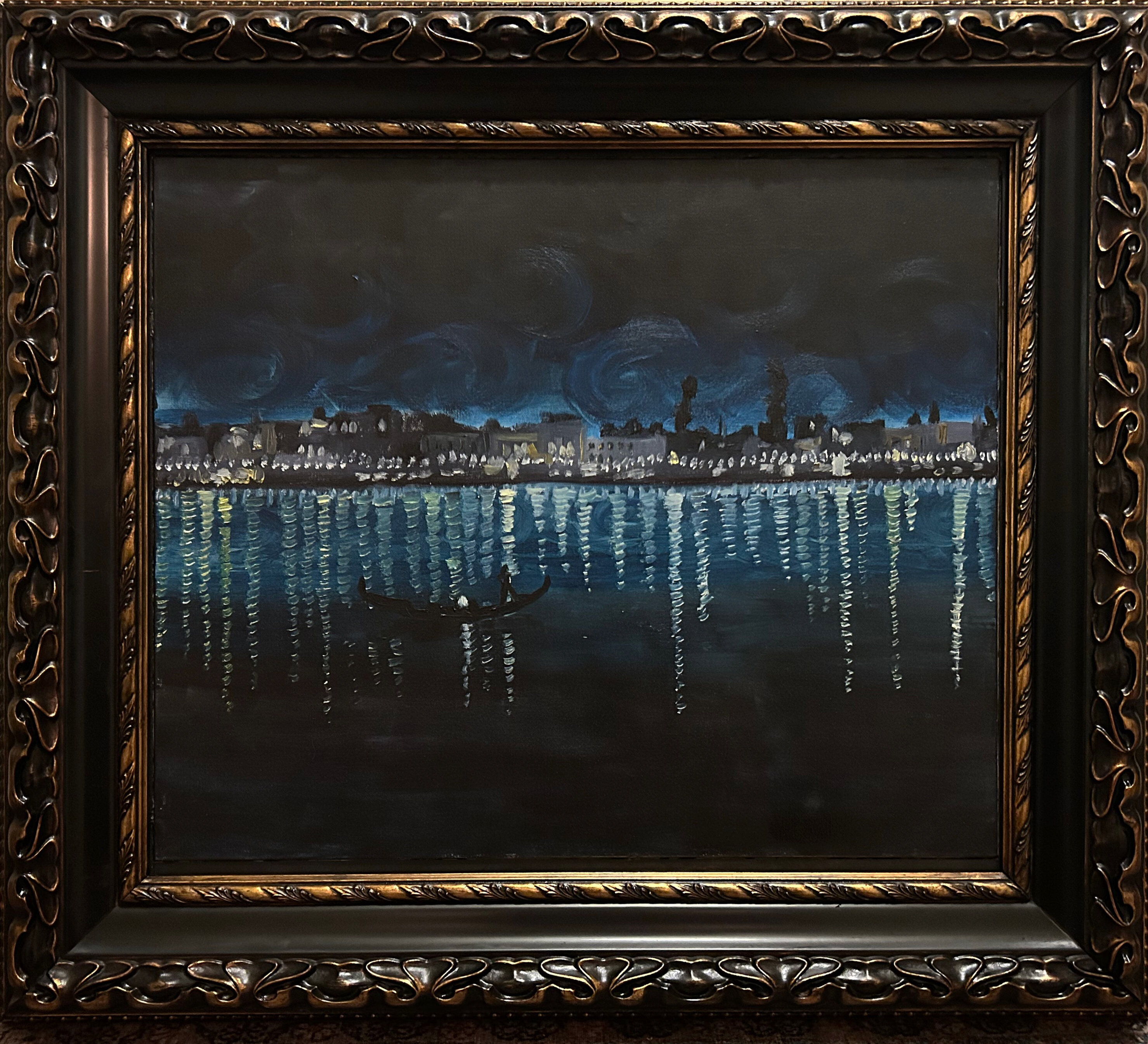 Gondola on the Lake at Night
