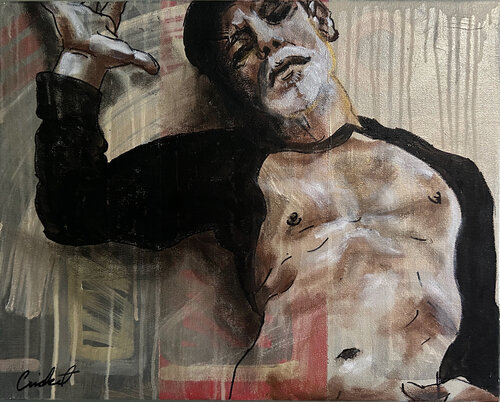 Self Portrait Fading into the Wall by Cricket, Painting for Sale on Select