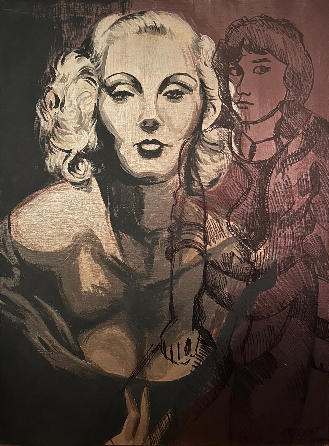 Lipstick & Leather Cricket Original painting for sale