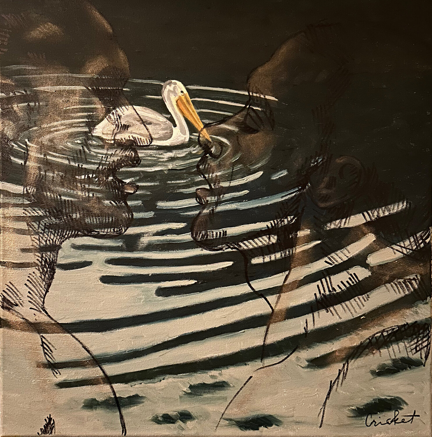 Rendezvous Cricket Original painting for sale