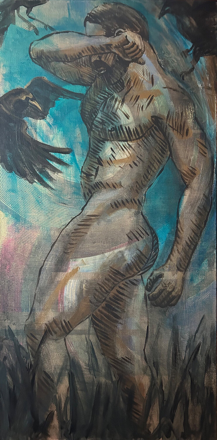 Onslaught Cricket Original painting for sale