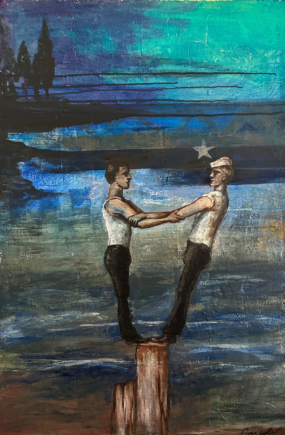 Against the Tide Cricket Original painting for sale