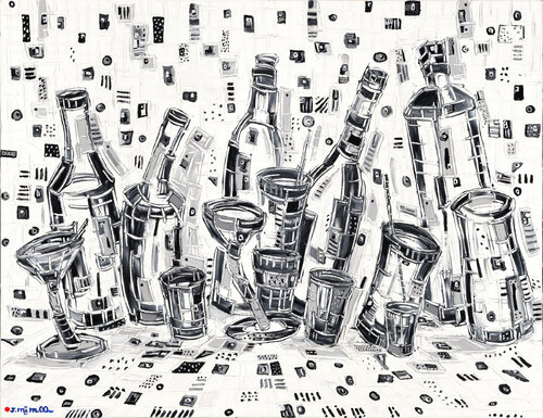 Rocking Bottles by Joachim McMillan, Painting for Sale on Select