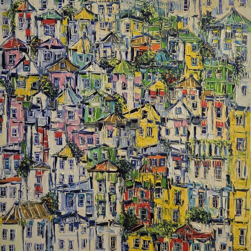 Village in Blossom by Joachim McMillan, Painting for Sale on Select