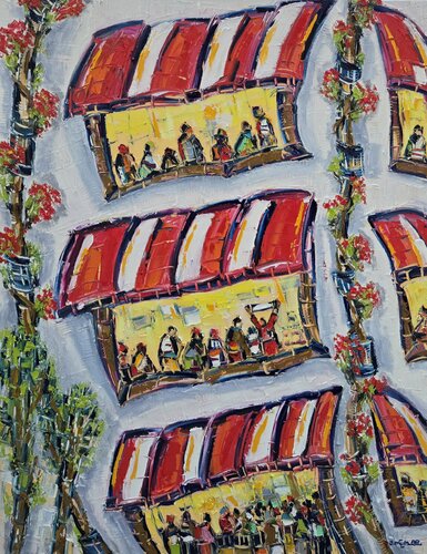 Social Hour by Joachim McMillan, Painting for Sale on Select
