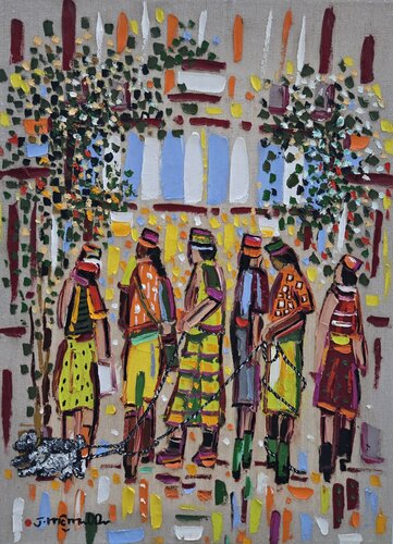Dog Walker by Joachim McMillan, Painting for Sale on Select