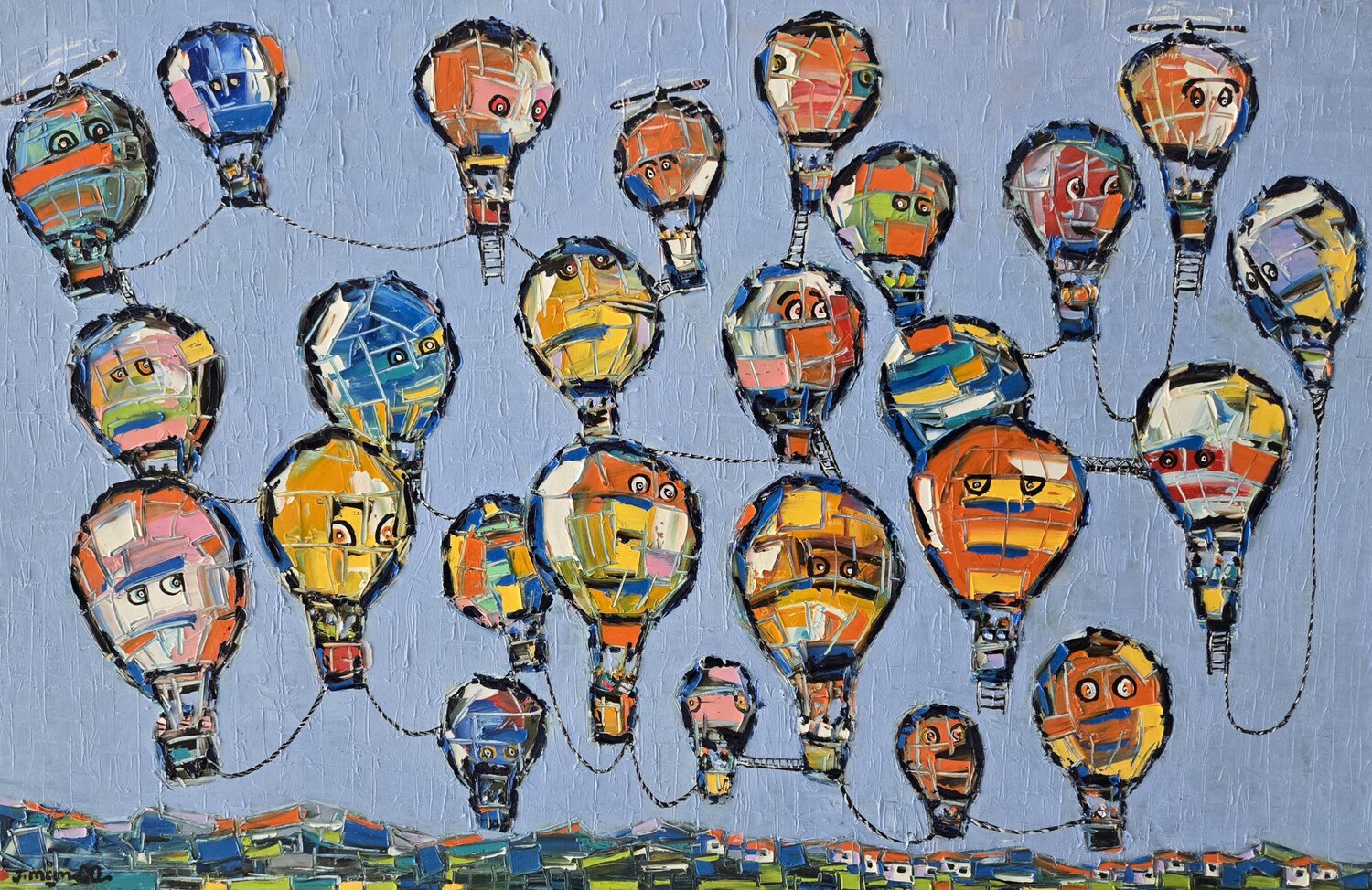 The balloonist Joachim McMillan Original painting for sale