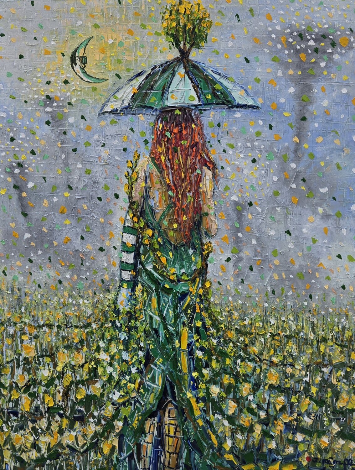 Green Goddess Joachim McMillan Original painting for sale