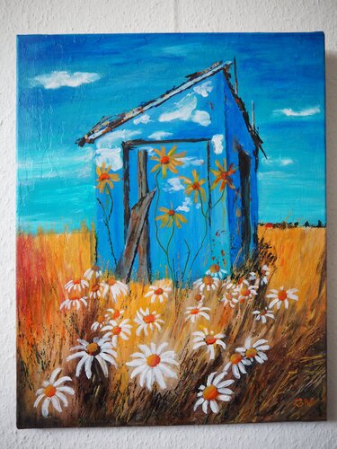 Blaue Hütte by Gabriele Müller, Painting for Sale on Select